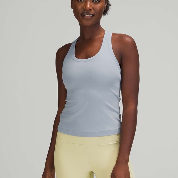 Chambray--Cool Racerback Short Tank Top - Picture 1 of 7
